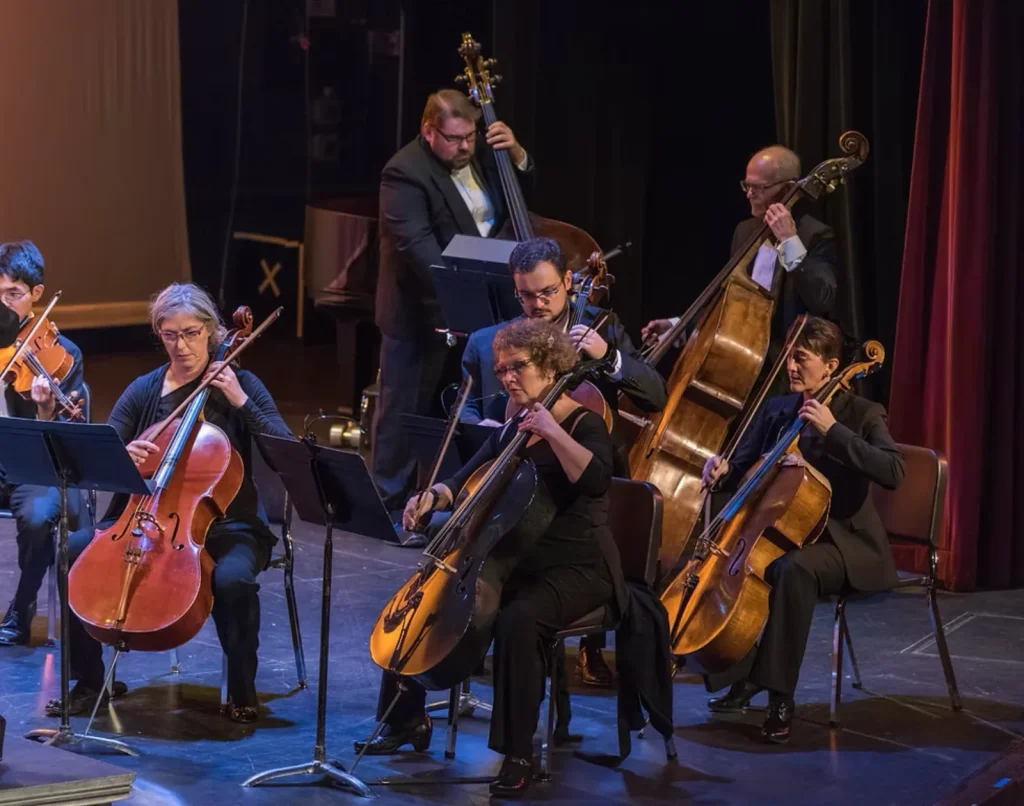 Symphony of the Kootenays string players performing