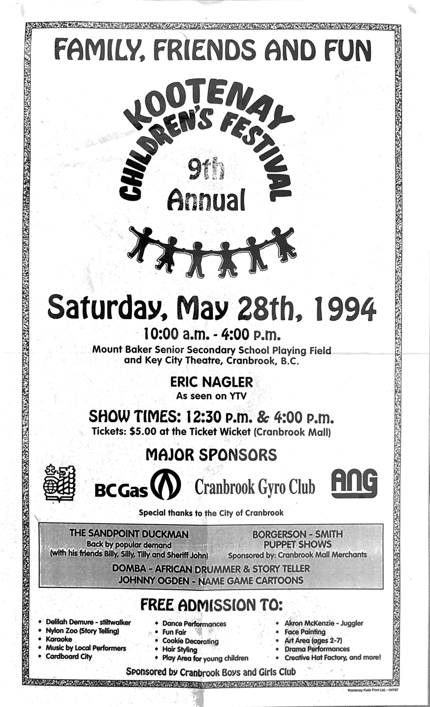 Kootenay Children’s Festival poster, -199