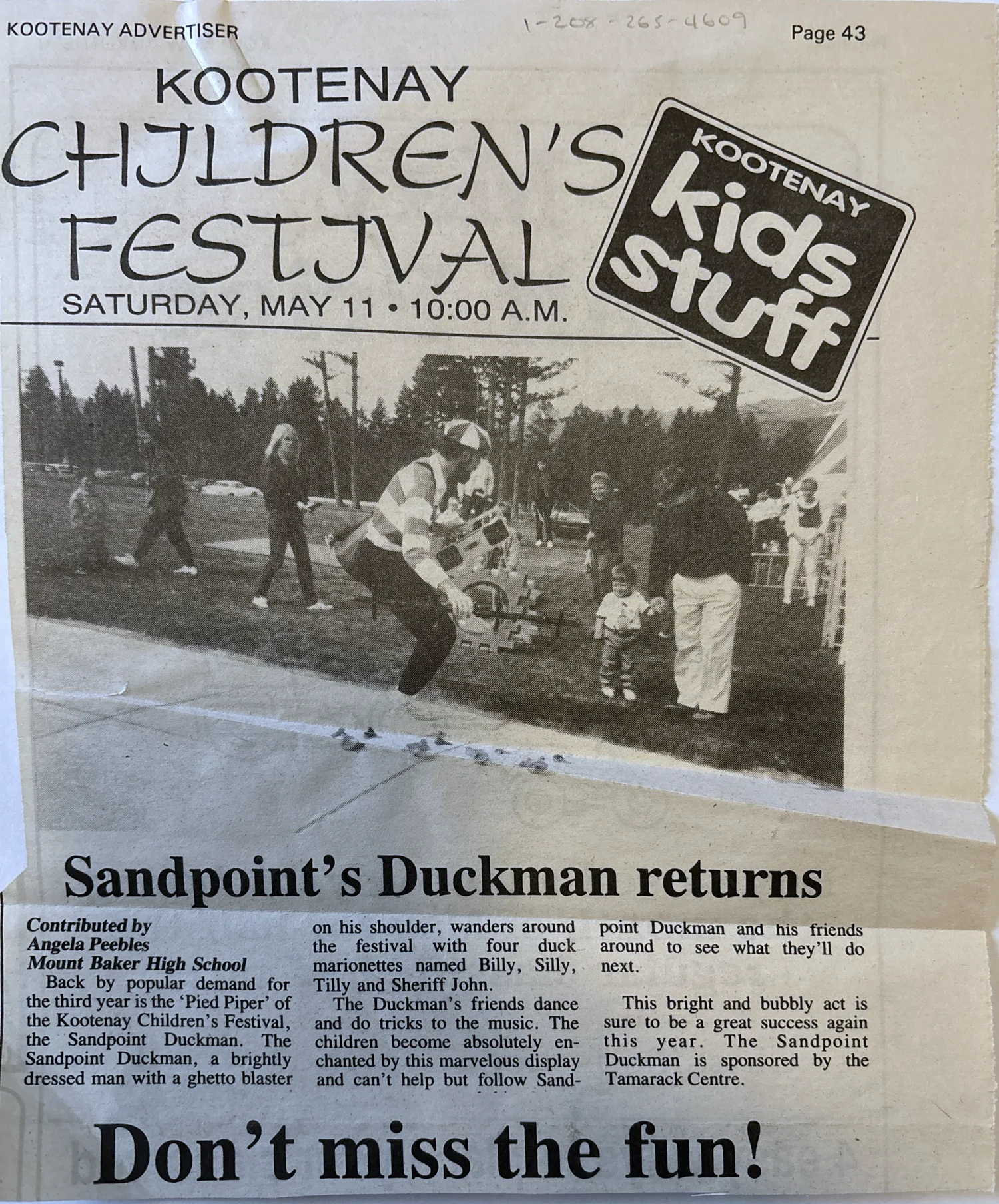 Kootenay Children&rsquo;s Festival, 1990