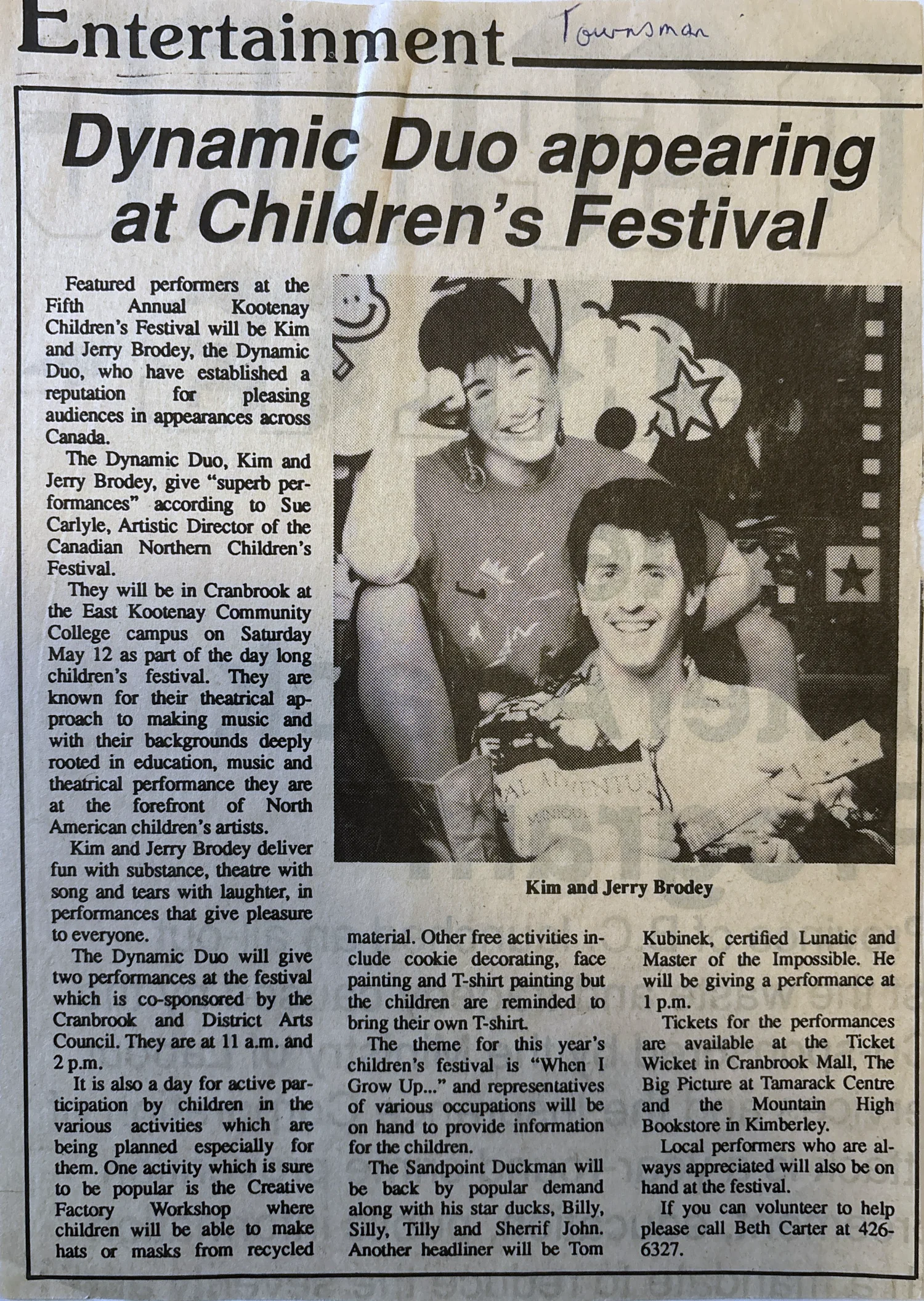 Kootenay Children&rsquo;s Festival, 1990