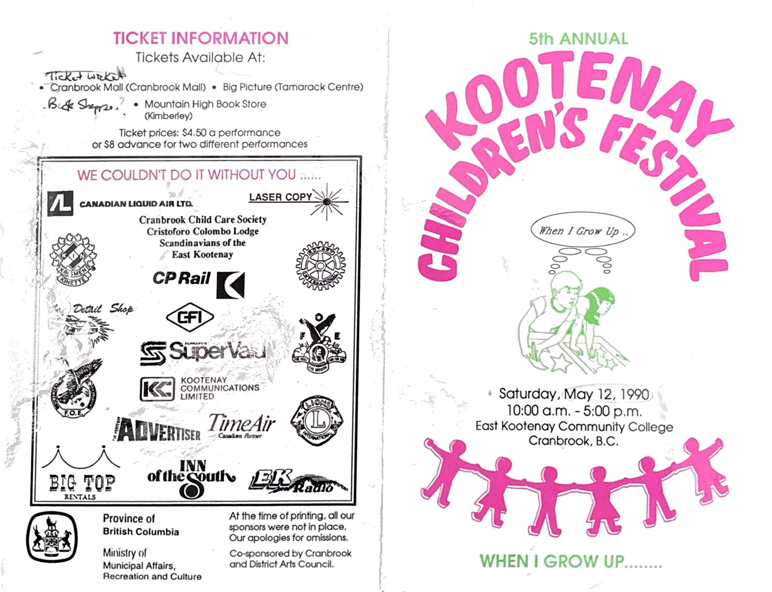 Kootenay Children&rsquo;s Festival, 1990
