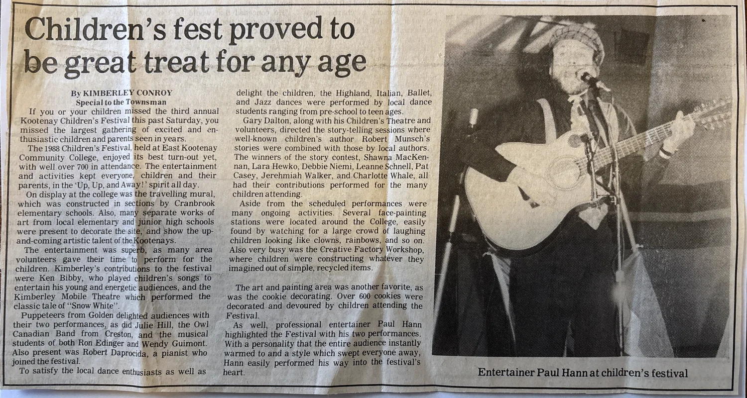 Kootenay Children&rsquo;s Festival, 1991
