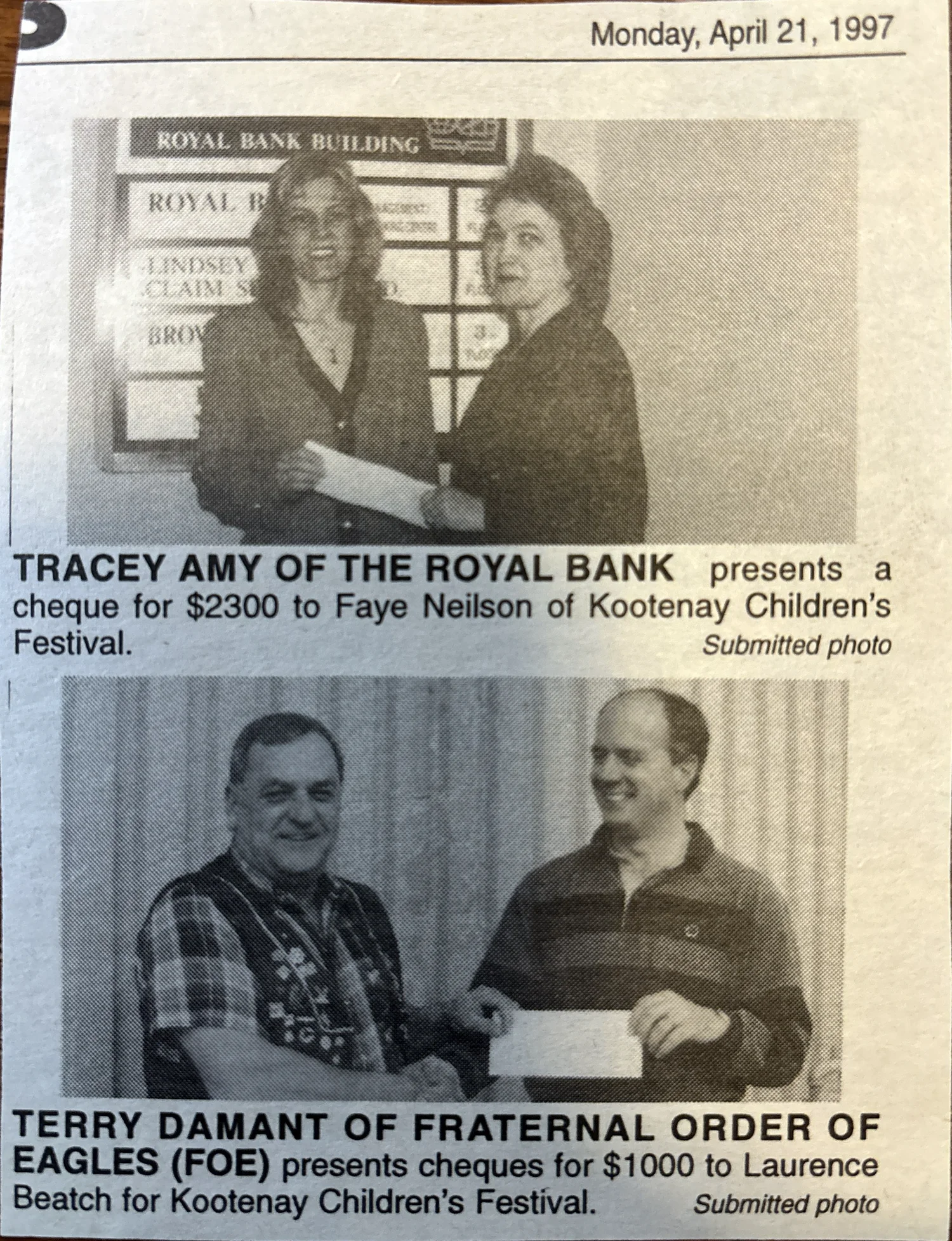 Kootenay Children&rsquo;s Festival, 1997