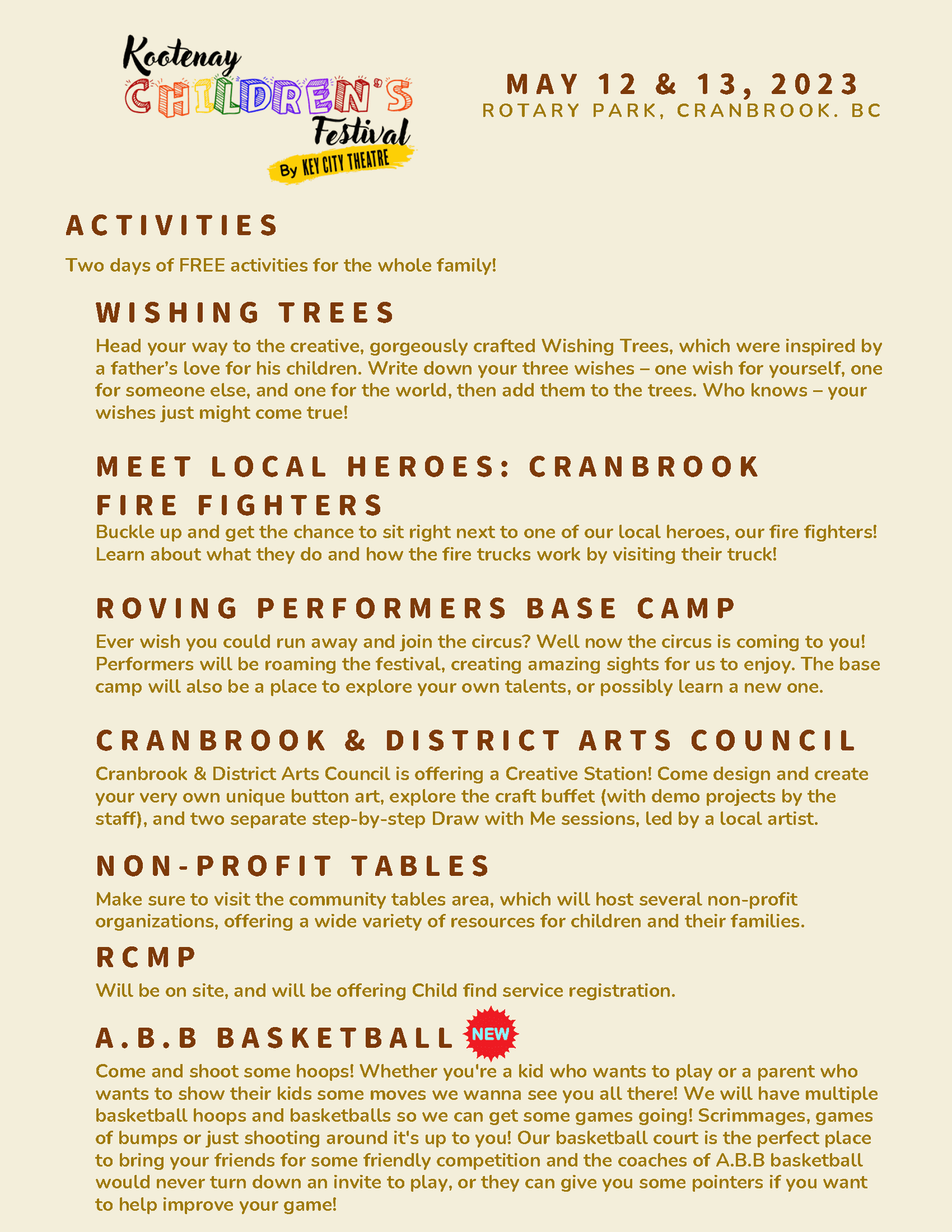 Kootenay Children&rsquo;s Festival, 2023