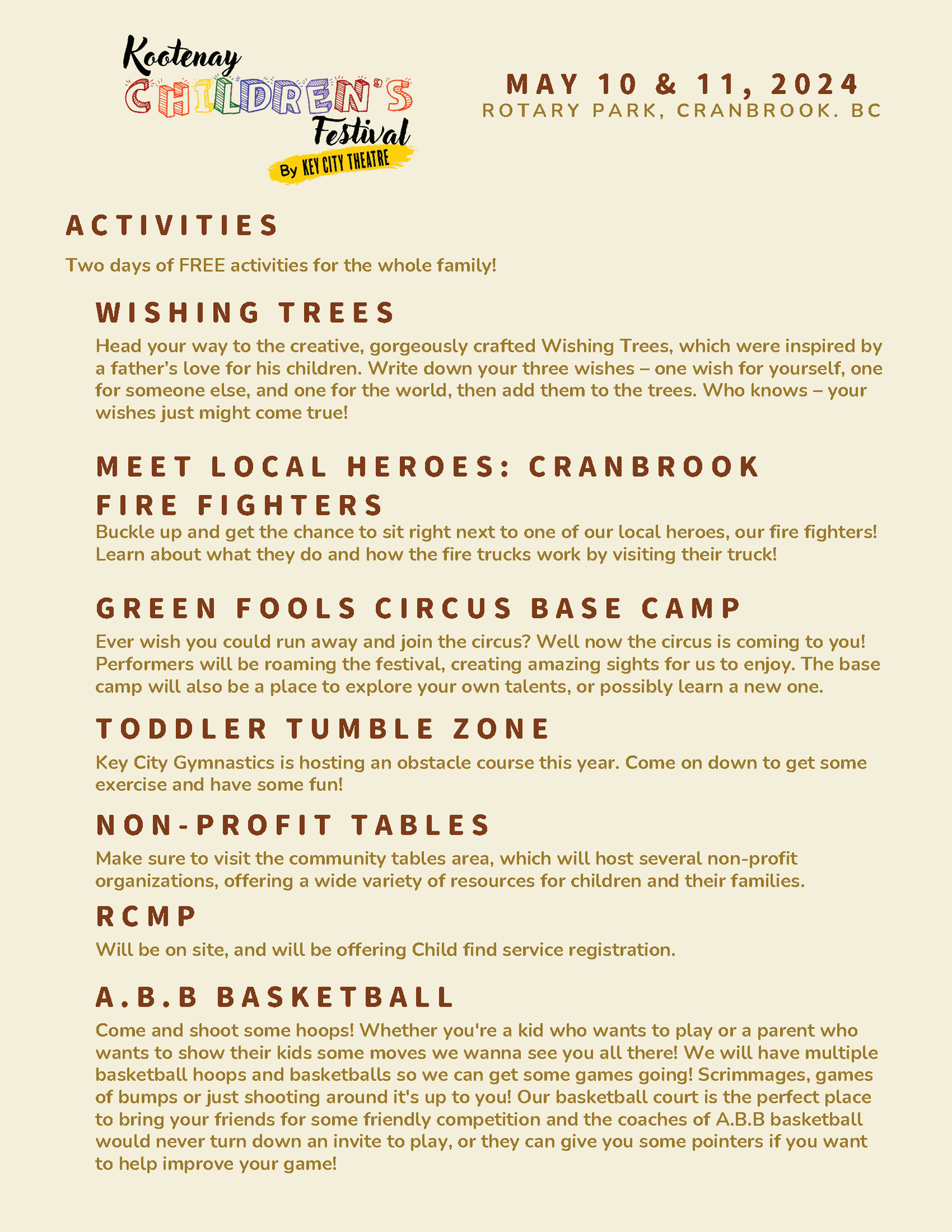 Kootenay Children&rsquo;s Festival, 2024