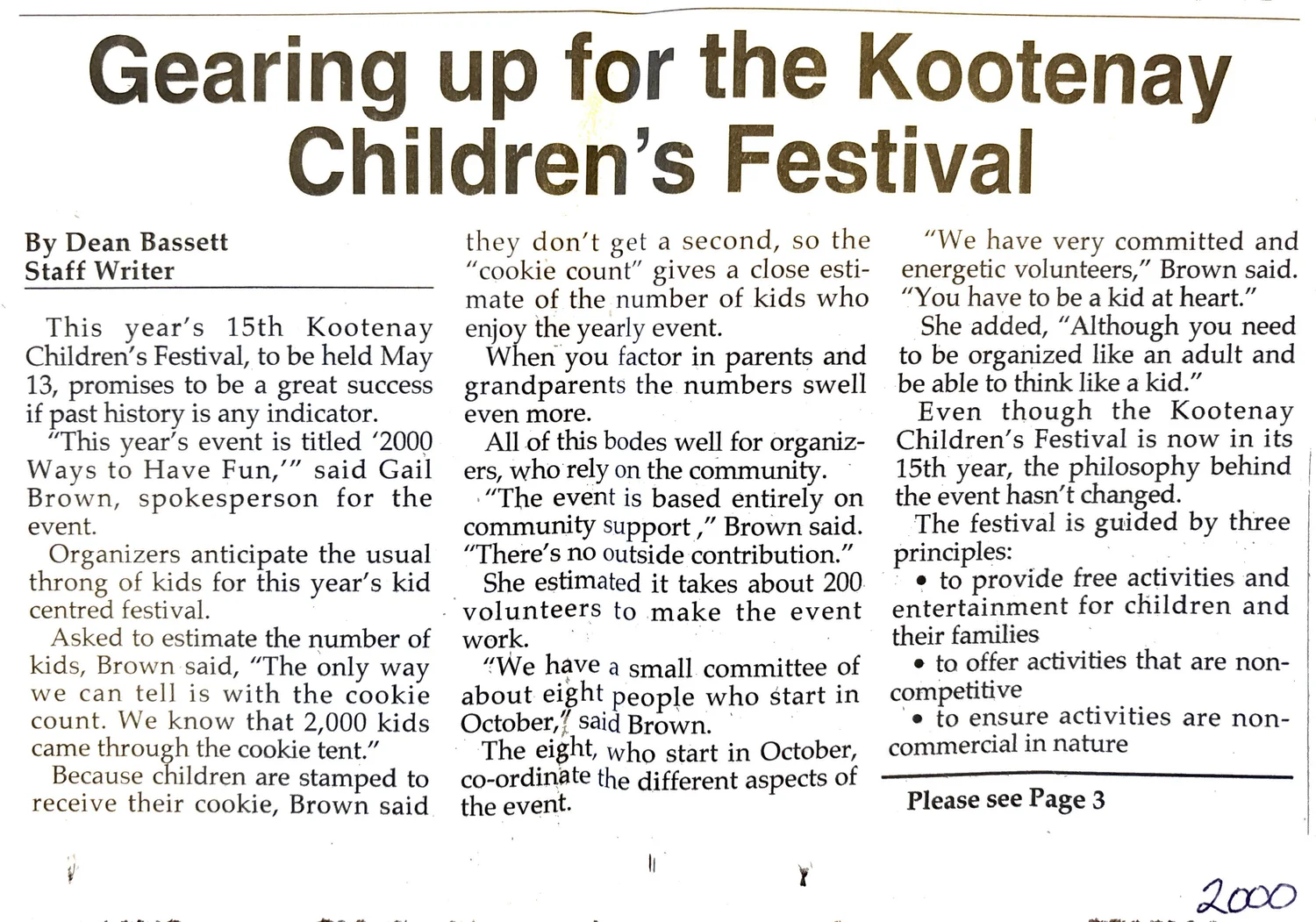 Kootenay Children’s Festival, The Early 2000s