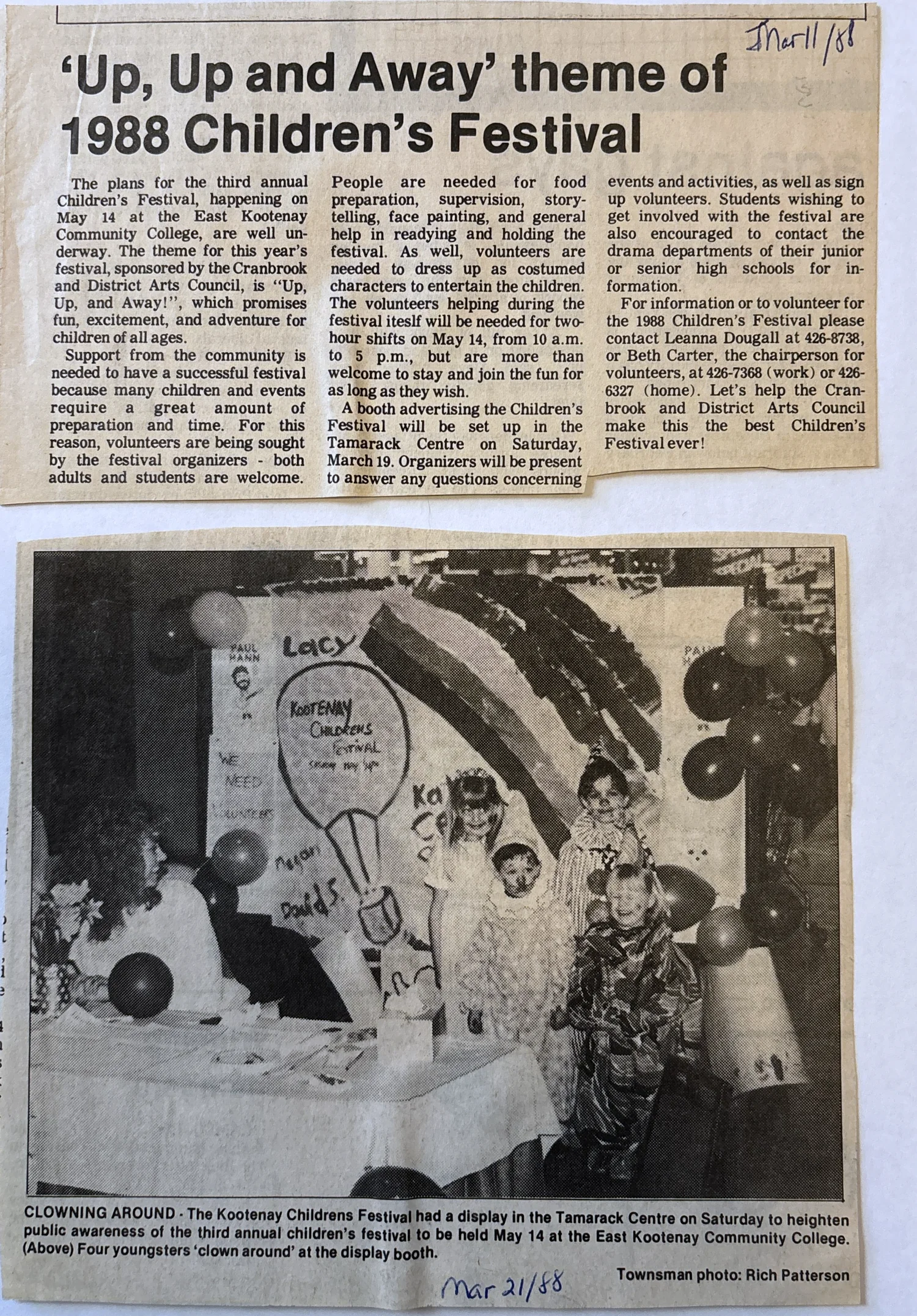 Kootenay Children&rsquo;s Festival, 1988