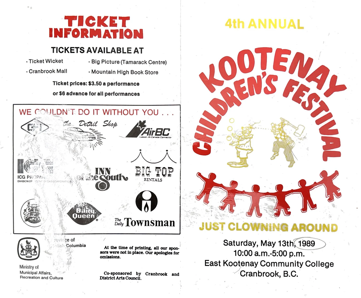 Kootenay Children&rsquo;s Festival, 1989
