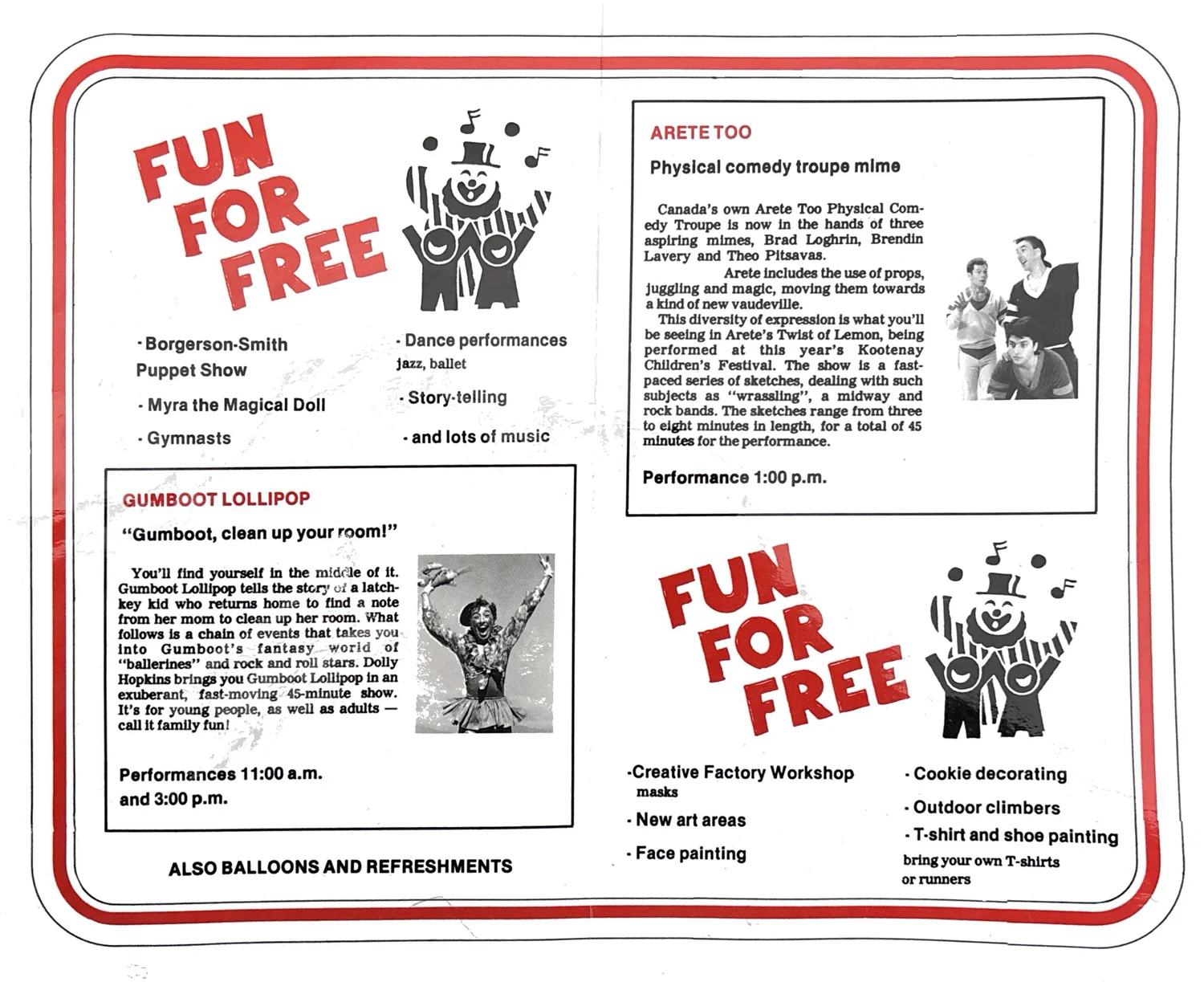 Kootenay Children&rsquo;s Festival, 1989