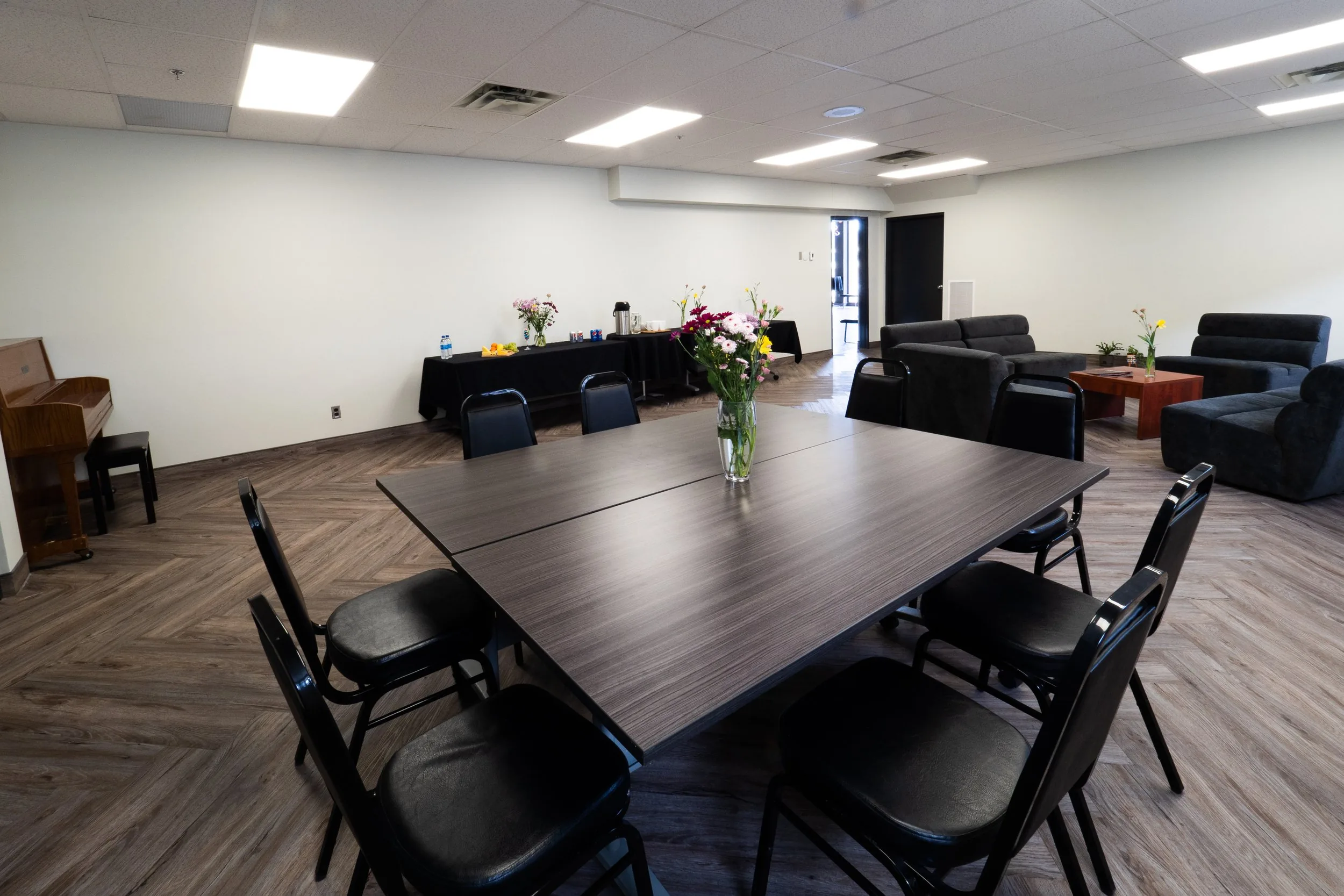 Boardroom table and chairs at Key City Theatre