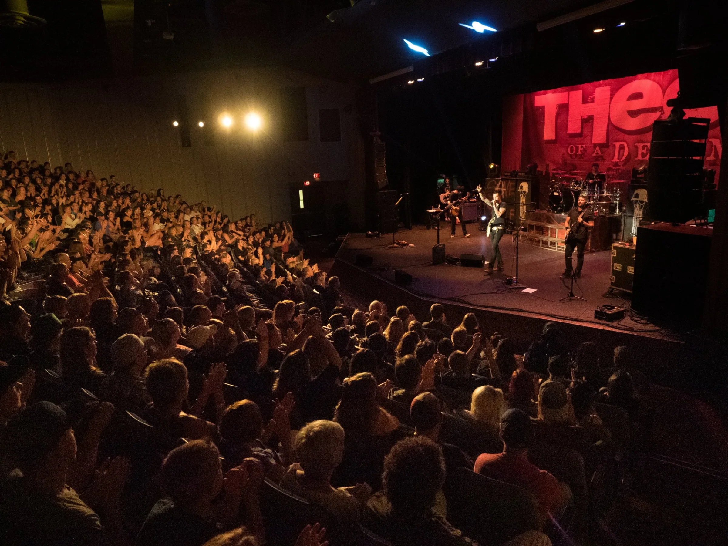 View from the Key City Theatre stage looking out at a full audience
