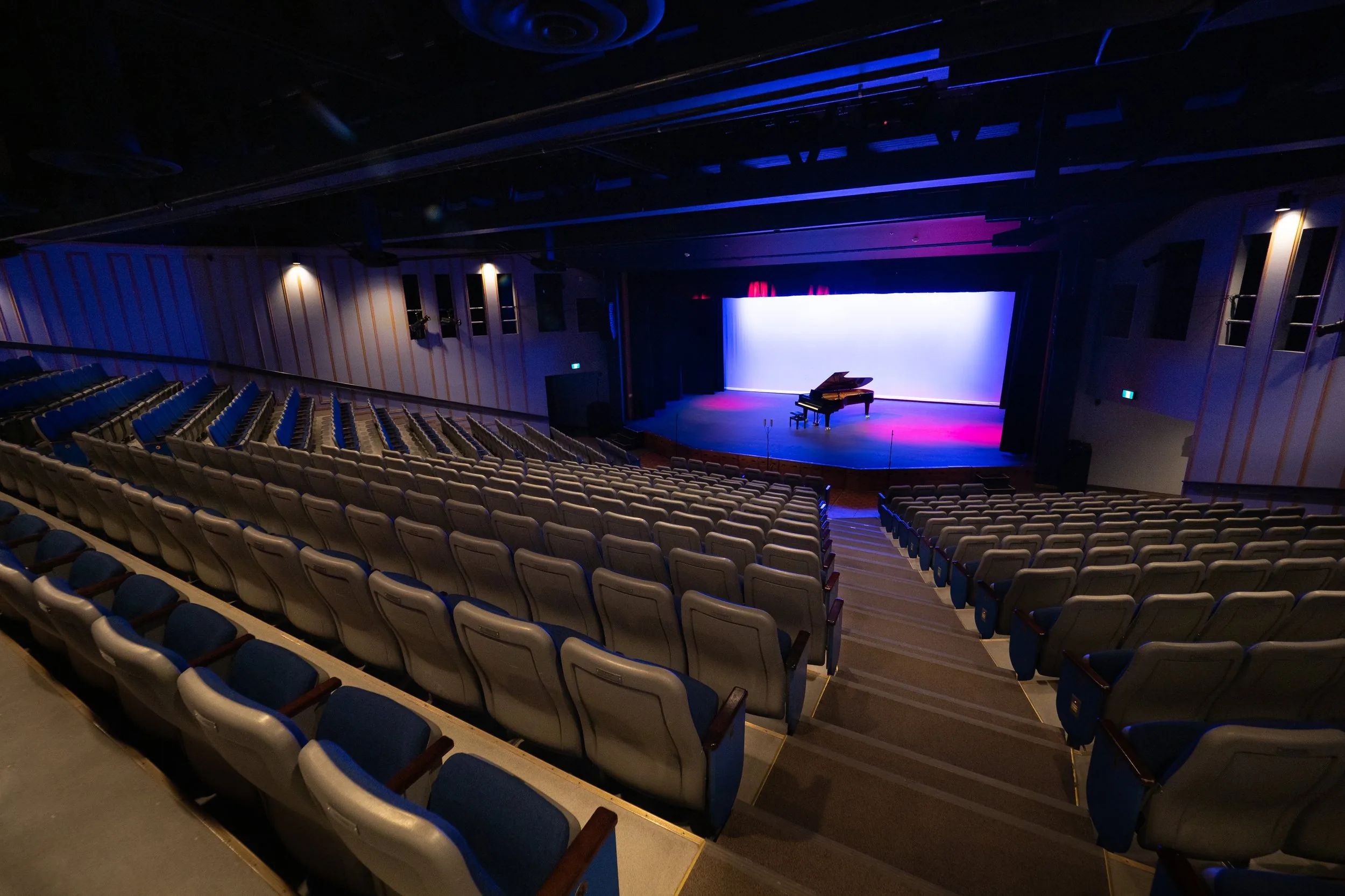 Rows of seating in the Key City Theatre main auditorium
