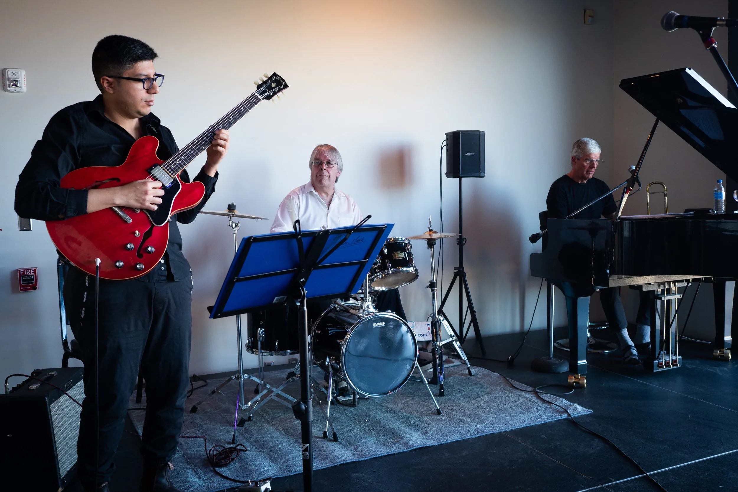 Band playing in the Key City Theatre studio hall